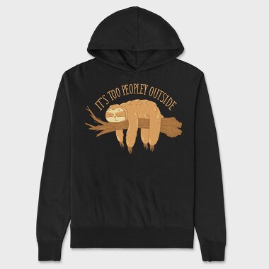 Too Peopley Outside Sloth, Unisex Men's Hoodie