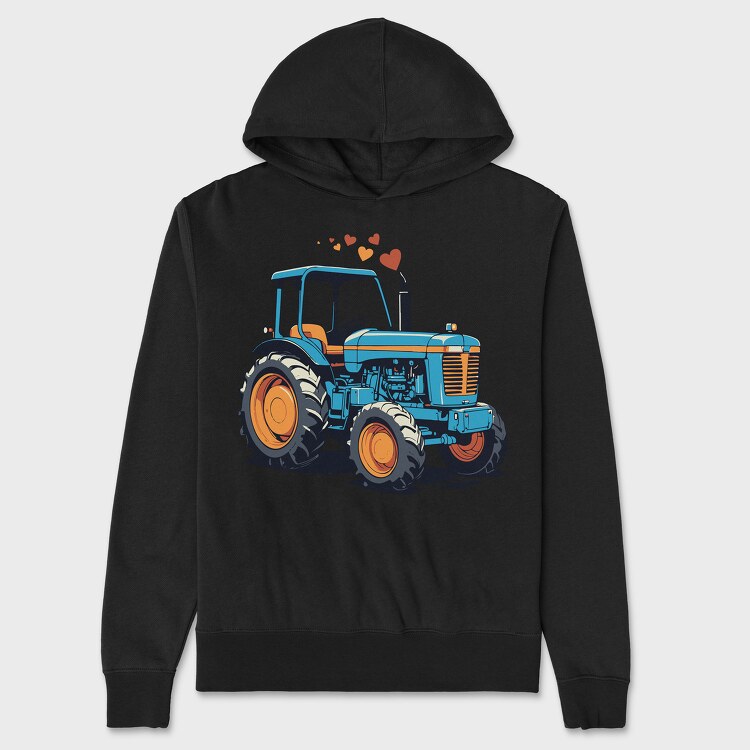 Tractor Cartoon Love, Unisex Men's Hoodie