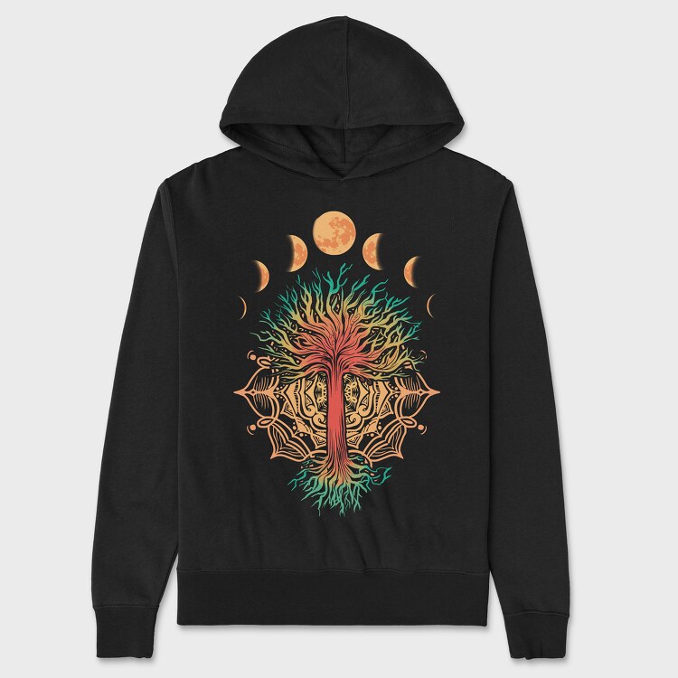 Tree Moonphases, Unisex Men's Hoodie