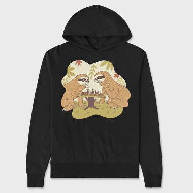 Sloths Chess, Unisex Men's Hoodie