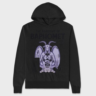 Unisex Men's Hoodie, Baphomet Anatomy