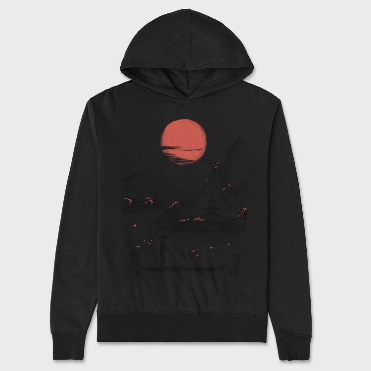 Japanese Landscape, Unisex Men's Hoodie
