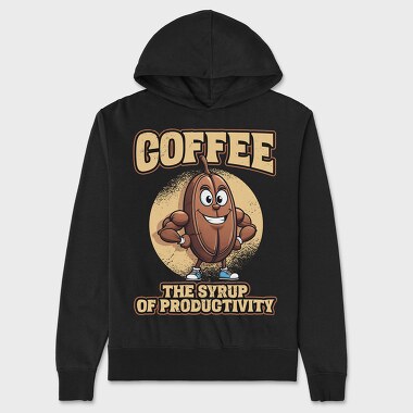 Coffee the Syrup of Productivity, Unisex Men's Hoodie