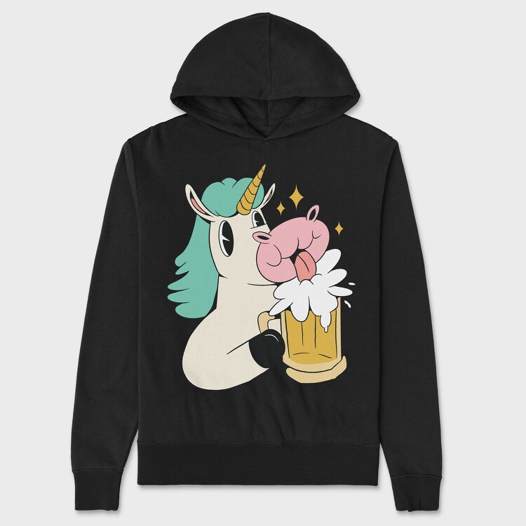 Unicorn Beer, Unisex Men's Hoodie