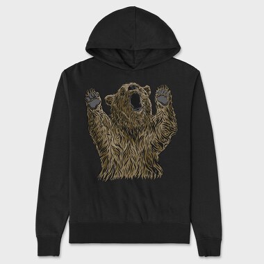 Bear With Hands Up, Unisex Men's Hoodie