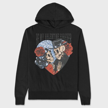 Valentine Skulls, Unisex Men's Hoodie