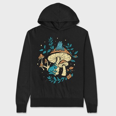Cottagecore Moshrooms Frogs, Unisex Men's Hoodie