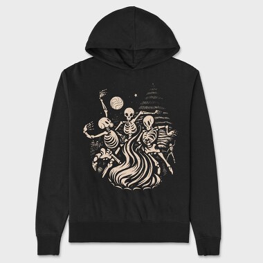 Skeletons Dancing Fire, Unisex Men's Hoodie