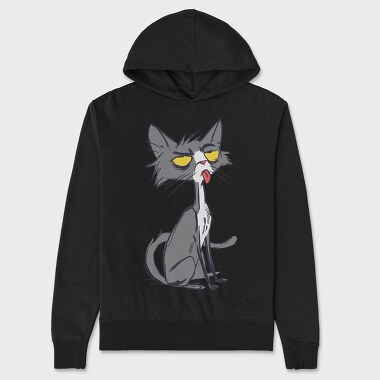 Skinny Funny Cat, Unisex Men's Hoodie