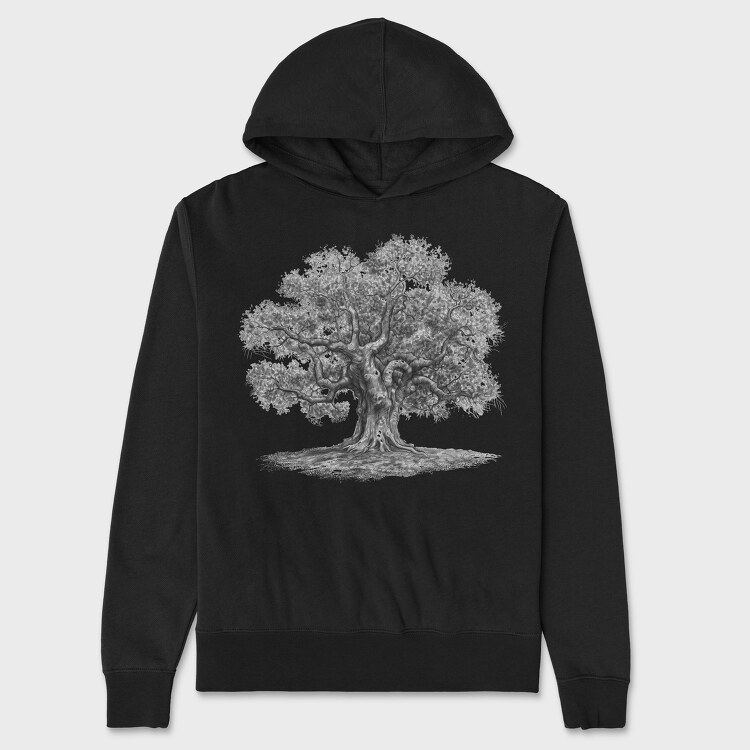 Vintage Oak Tree, Unisex Men's Hoodie