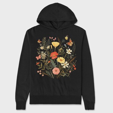 Vintage Wildflowers, Unisex Men's Hoodie