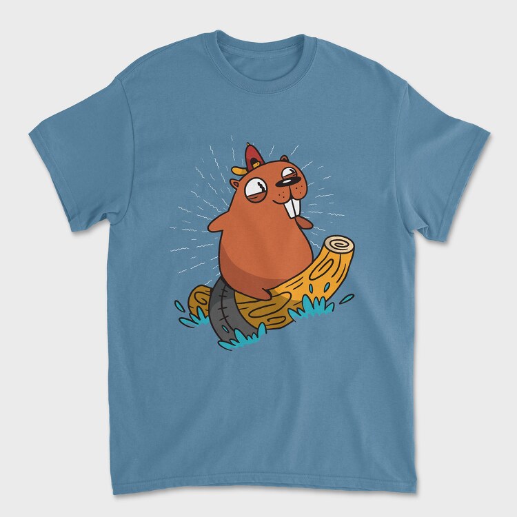 Surfing Beaver, Унисекс Мъжка Тениска