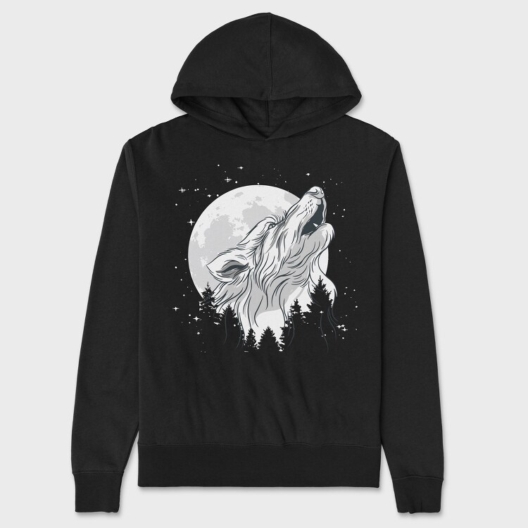 Wolf Moon, Unisex Men's Hoodie