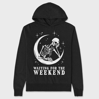 Waiting for the Weekend Skeleton, Unisex Men's Hoodie