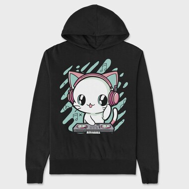 Cute Cat Dj, Unisex Men's Hoodie