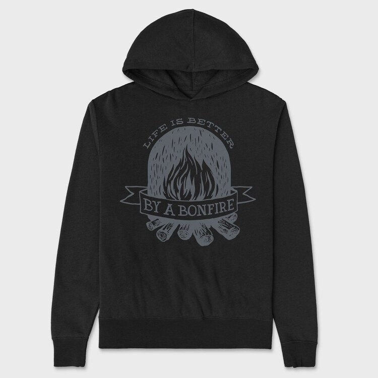 Life Is Better by a Bonfire, Unisex Men's Hoodie