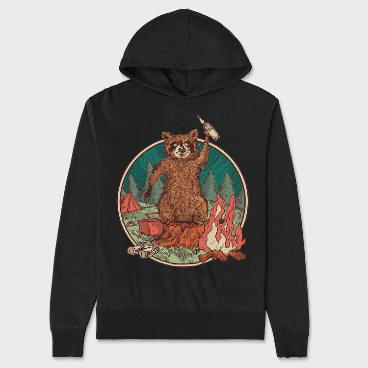 Raccoon Beer, Unisex Men's Hoodie
