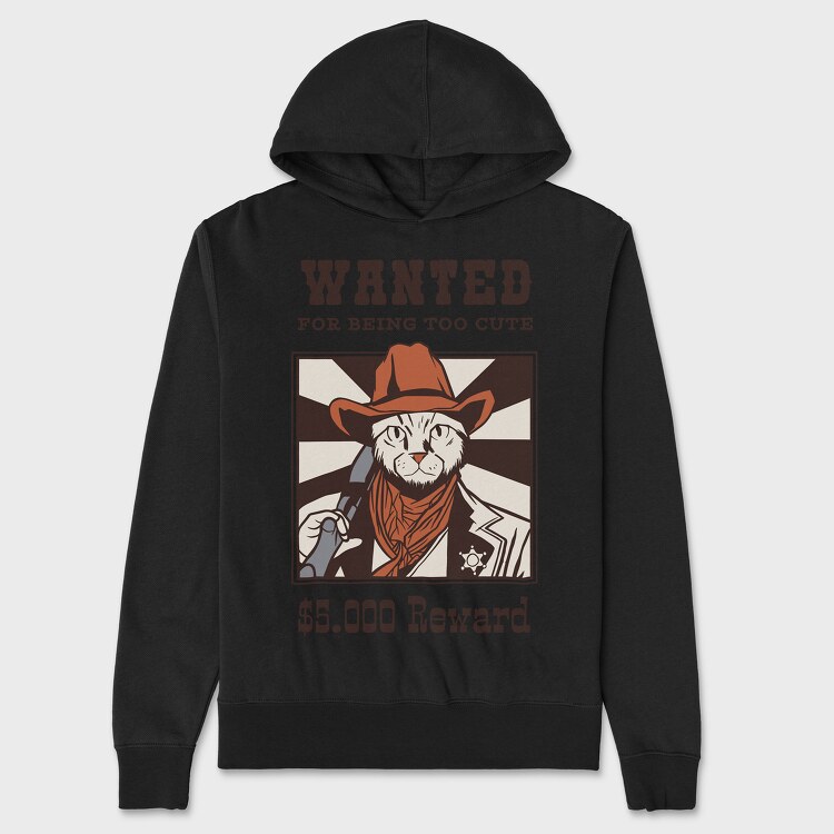 Wanted for Being Too Cute, Unisex Men's Hoodie