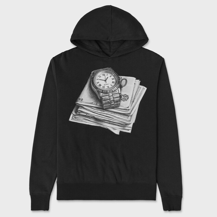 Watch and Money Stack, Unisex Men's Hoodie