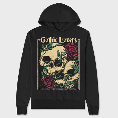 Skulls Roses, Unisex Men's Hoodie