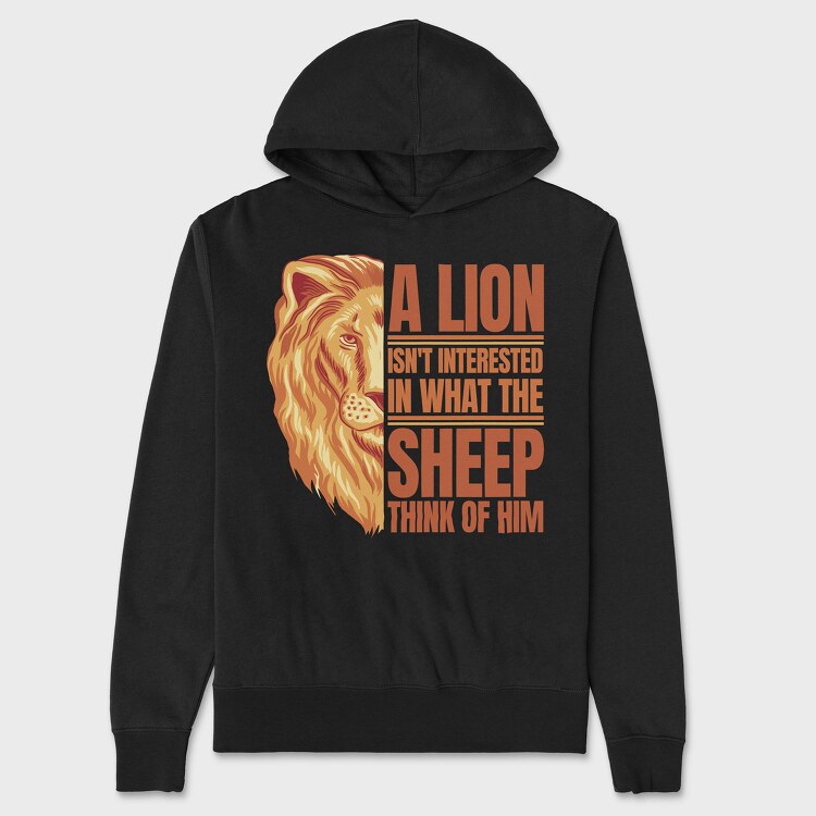 Lion Quote, Unisex Men's Hoodie