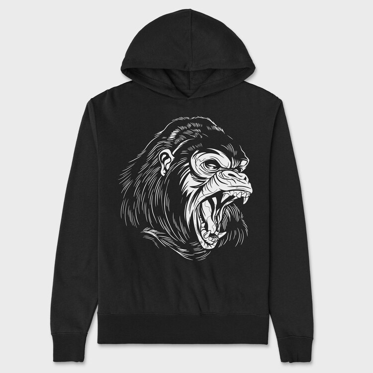 Gorilla Monochrome, Unisex Men's Hoodie