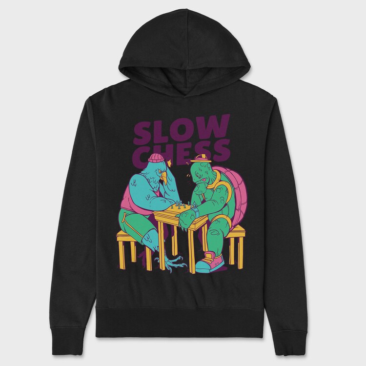 Slow Chess Turtle, Unisex Men's Hoodie