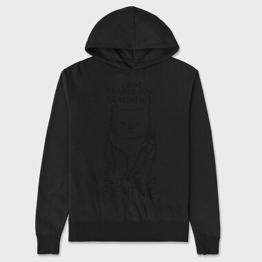 Small and Sensitive Cat, Unisex Men's Hoodie