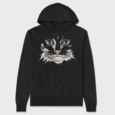 White Cat Portrait, Unisex Men's Hoodie