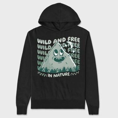 Wild and Free Mountain Cartoon, Unisex Men's Hoodie