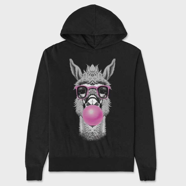 Llama Monochrome Bubblegum, Унисекс Мъжко Суичър