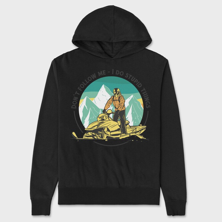 Snowmobiler Retro Sunset, Unisex Men's Hoodie