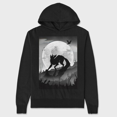 Dark Animals Wolf Silhouette, Unisex Men's Hoodie