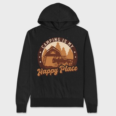 Camping Happy Place, Unisex Men's Hoodie