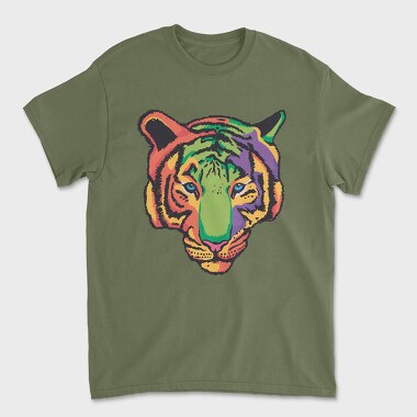 Colorful Tiger, Unisex Men's T-Shirt