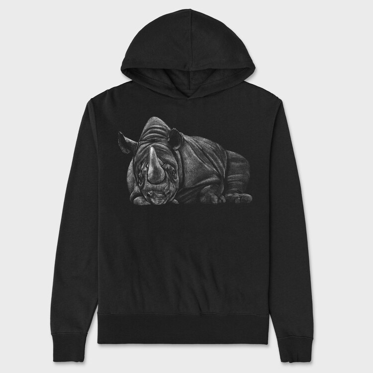 Lying Rhino, Unisex Men's Hoodie