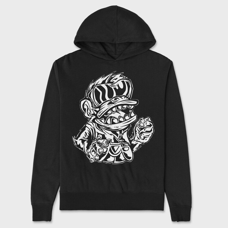 Angry Monkey Gamer, Unisex Men's Hoodie