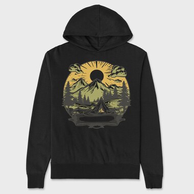 Camping Sunset, Unisex Men's Hoodie