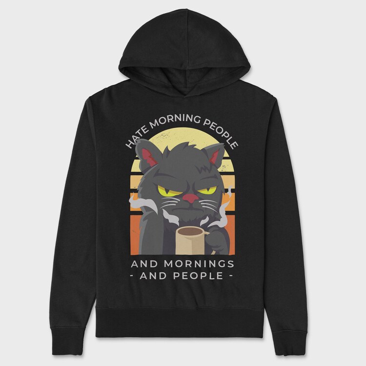Agry Coffe Cat, Unisex Men's Hoodie