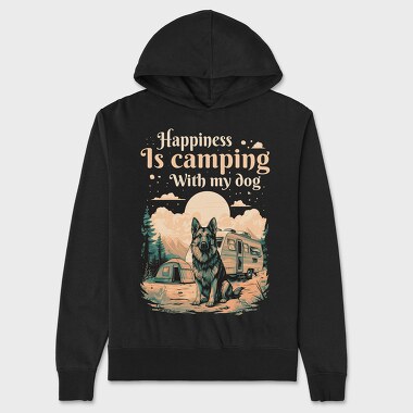 Camping With My Dog, Unisex Men's Hoodie