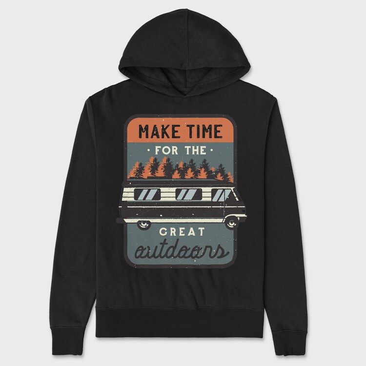 Make Time for Great Outdoors, Unisex Men's Hoodie