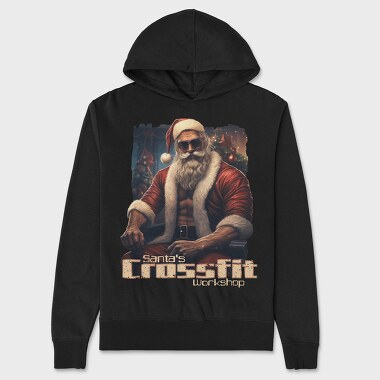 Unisex Men's Hoodie, Gym Santa