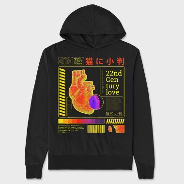 Digital Heart Robot, Unisex Men's Hoodie