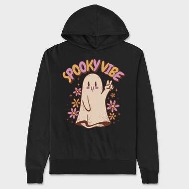 Spooky Vibe Cute Ghost, Unisex Men's Hoodie