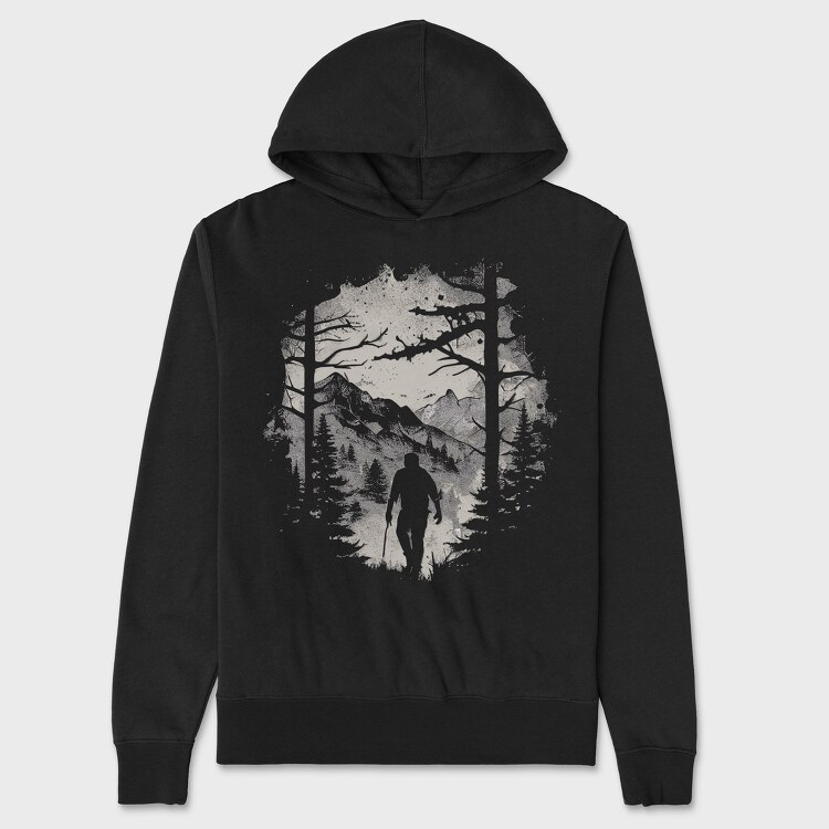 Man Hiking Forest, Унисекс Мъжко Суичър