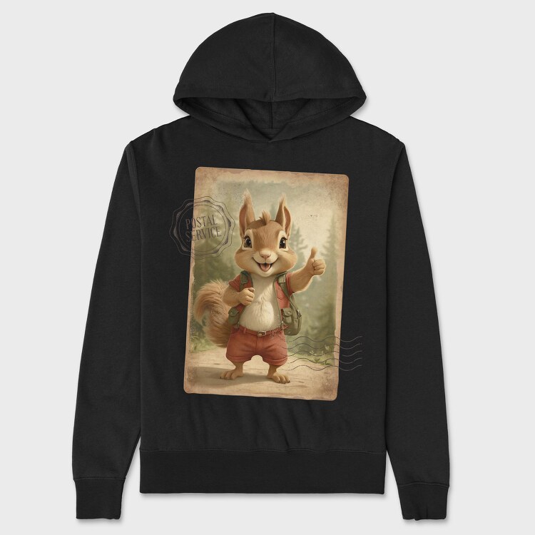 Squirrel in Nature Thumbs Up, Unisex Men's Hoodie