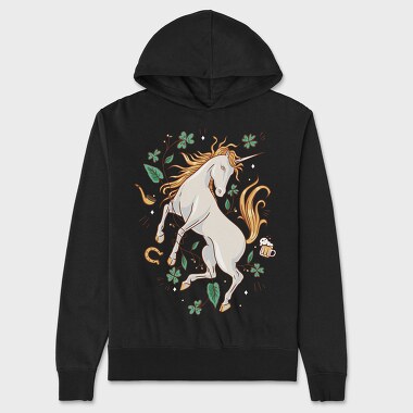 St Patricks Unicorn, Unisex Men's Hoodie