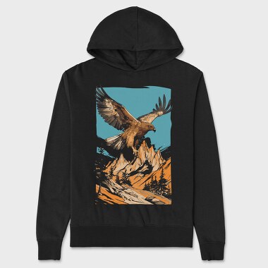 Steppe Eagle Flying, Unisex Men's Hoodie