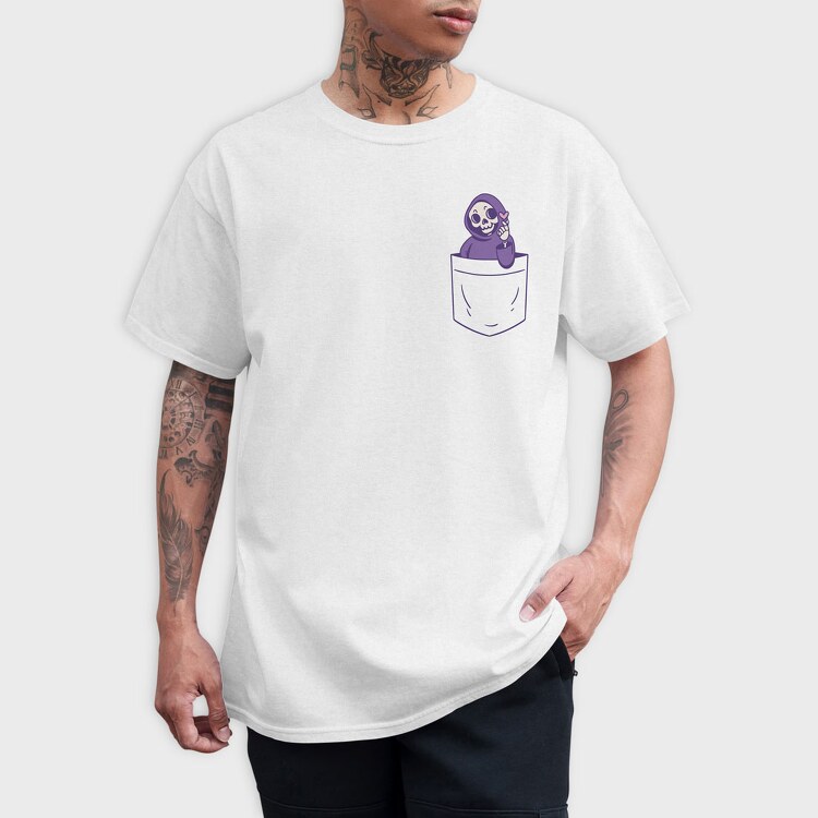 Cat and Moon Card, Unisex Men's T-Shirt