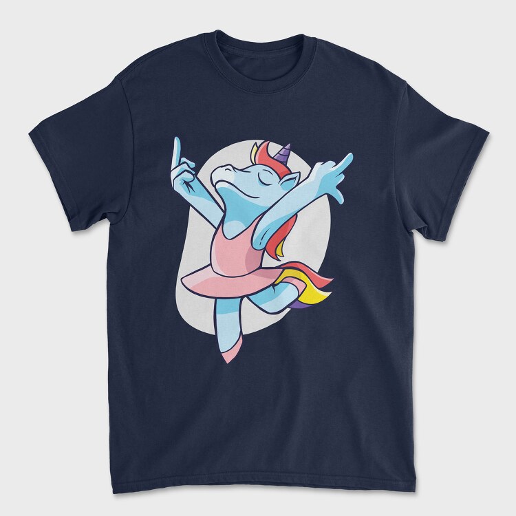 Unicorn Ballet Middle Finger, Unisex Men's T-Shirt
